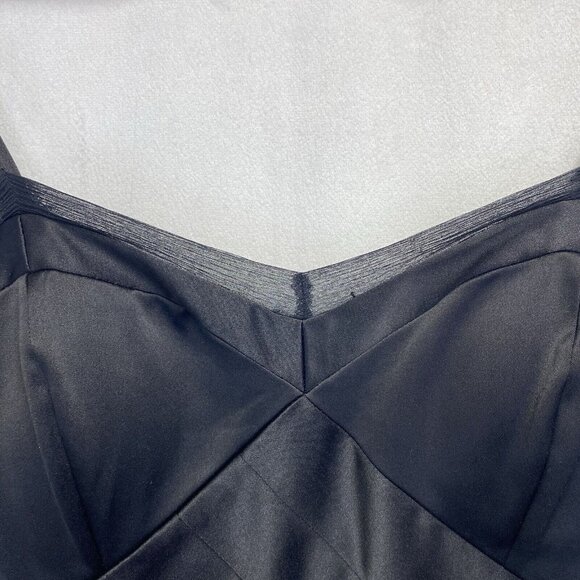 BCBG Paris Adjustable Straps Body Con Lined Dress Women Sz 6 Black Side Zipper - Picture 16 of 16